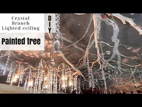 TUTORIAL MAGICAL fairy light branch painted tree CEILING  | DIY TRANSFORMATION