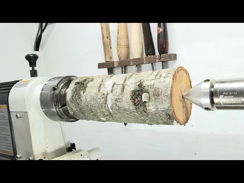 Woodturning log to a flowers art!! 【木工旋盤】職人技で木の枝から花のオブジェを作る！लकड़ी
