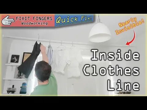 Make an Indoor DIY Clothesline (with Bunnings Curtain Rod for Under $20!)