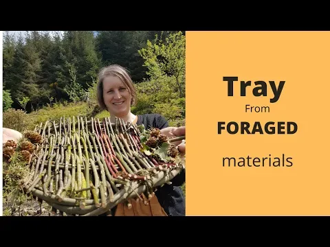 Catalan tray made from foraged materials (tension tray, easy weaving project)
