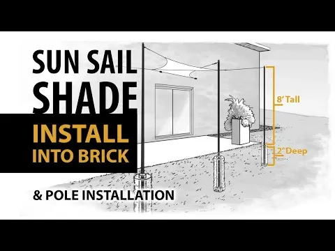 Sun Sail Shade Install Into Brick