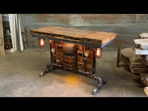 Steampunk industrial boiler door table 3037