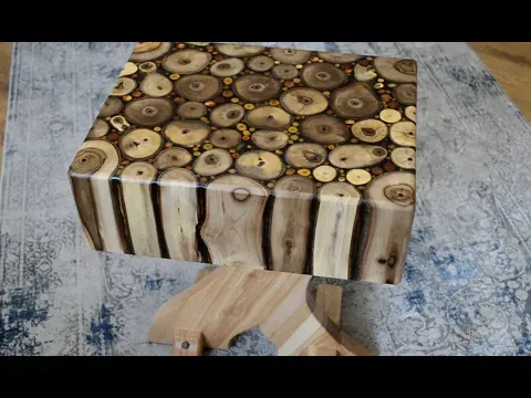 Walnut logs Side Table