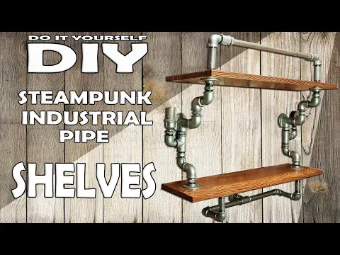 entertainment unit / steampunk /How to build a industrial rustic black pipe book shelf /