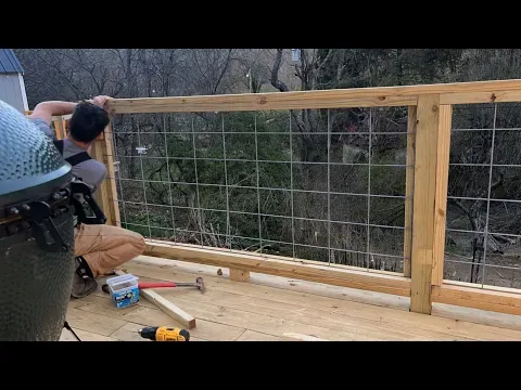 The Best Method | Cattle Panel Deck Railing on our Tiny Shed House