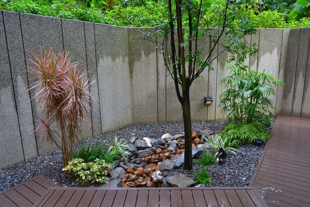 beautiful backyard rock garden