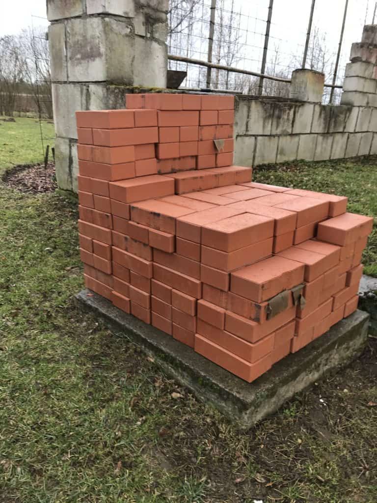 Bricks in a pile, ready to be used for remodeling