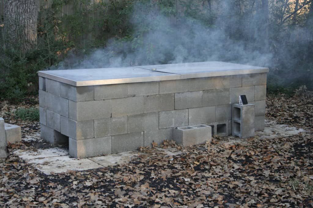 cinder block fire pit for grilling and bbq