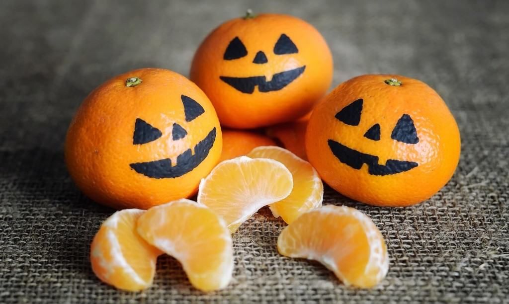 spooky fruits jack o lantern orange