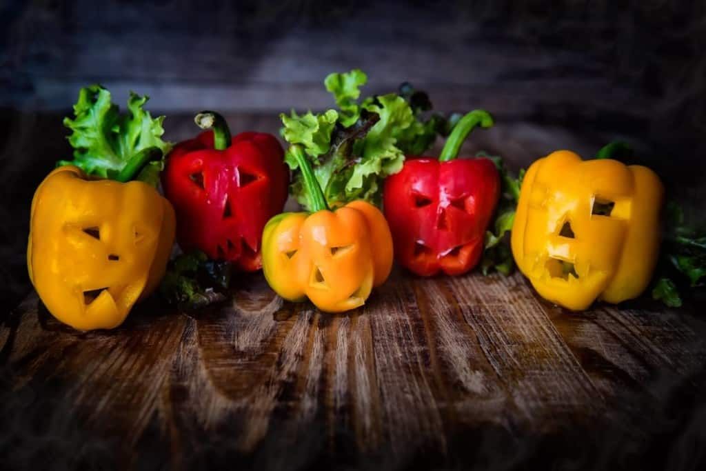 spooky veggies peppers jack o lantern