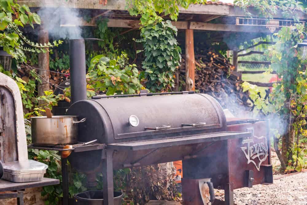 texas bbq charcoal offset smoker backyard bbq cooking