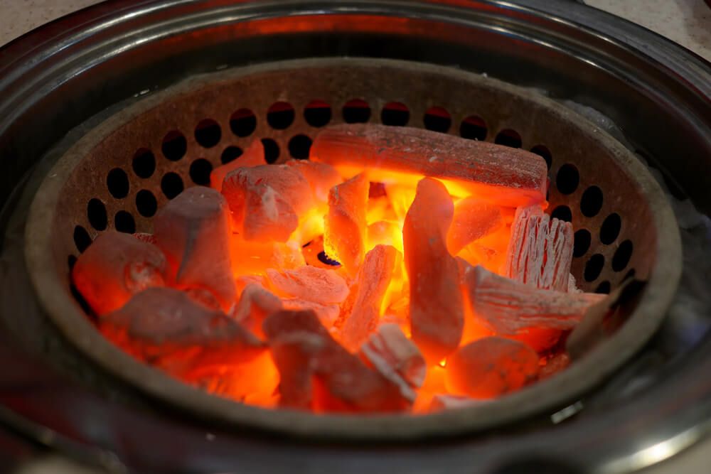 hot coals for baking with cast iron