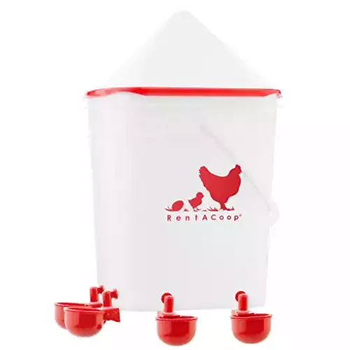 5 Gallon Automatic Chicken Nipple Water Cup Chicken Waterer | RentACoop