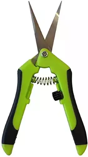 Green Micro Tip Garden Shears for Precise Trimming - Lightweight, Stainless Steel Hand Pruners, Flower Trimmers, and Bonsai Snippers