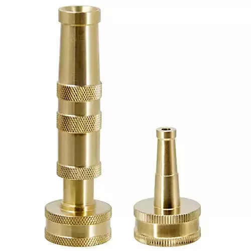 Twinkle Star Solid Brass Heavy Duty Adjustable Twist Hose Nozzle and Jet Sweeper Nozzle
