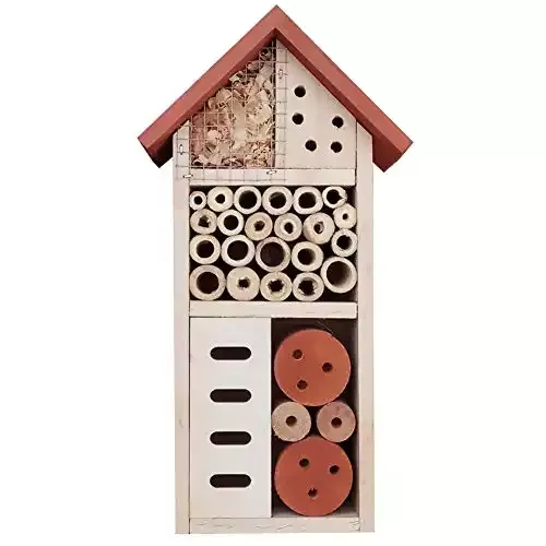 Lulu Home Wooden House for Bees, Butterflies, and Ladybugs