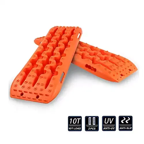 REINDEER Recovery Traction Tracks Mat for 4X4 Offroad Sand Snow Mud Track Tire Ladder Orange Slim 4WD