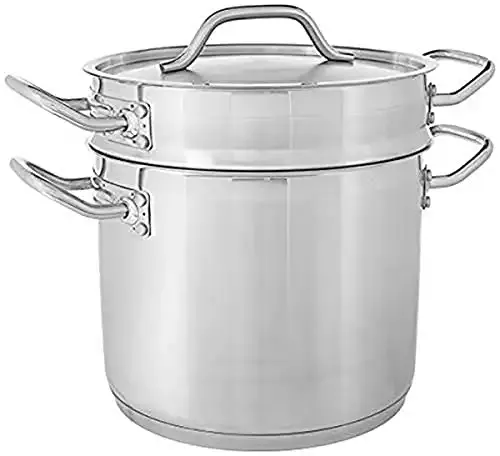Winware 8 Quart Stainless Steel Double Boiler with Cover