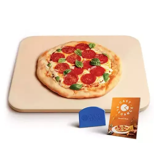 Cast Elegance Thermarite Durable Pizza and Baking Stone for Oven and Grill, 14"x16"