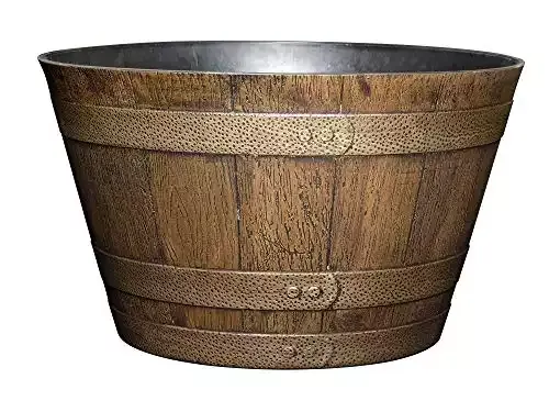 Classic Home and Garden S1027D-265Rnew Whiskey Barrel, 20.5", Distressed Oak