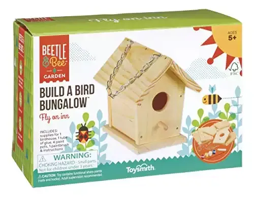 Toysmith Beetle & Bee Build a Bird Bungalow DIY Kit for Kids