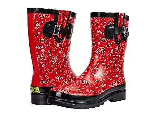 Western Chief Waterproof Mid Rain Boot Paisley Red 10 M