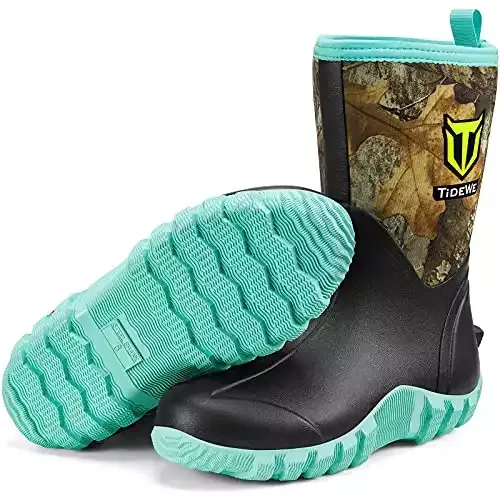 TIDEWE Durable Rubber Work and Rain Boots for Women