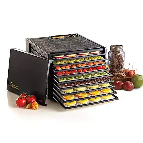 Excalibur Food Dehydrator 9-Tray Electric with Adjustable Thermostat Accurate Temperature Control Faster Drying, Black