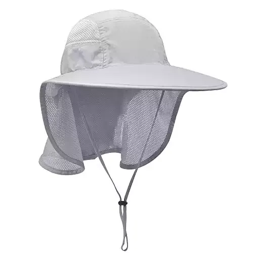 lenikis Unisex Outdoor Activities UV Protecting Sun Hats with Neck Flap