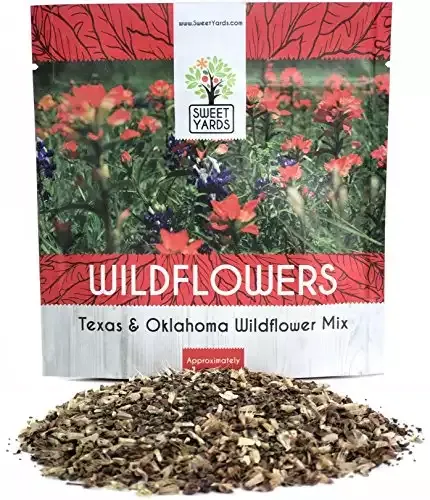 Texas Oklahoma Wildflower Seeds Mixture - Over 15,000 Native Seeds - Open Pollinated and Non GMO