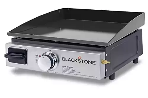 Blackstone 1650 Tabletop Grill without Hood Propane Fuelled – 17 inch Portable Stovetop Gas Griddle-Rear Grease Trap for Kitchen, Outdoor, Camping, Tailgating or Picnicking, Black