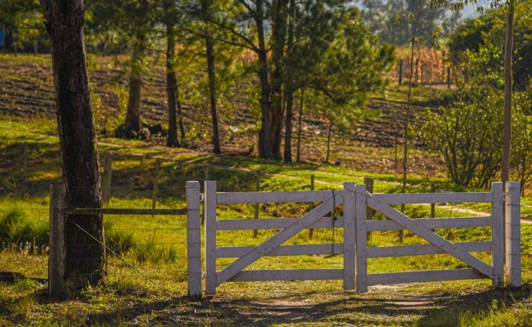 wooden gate on rural property in brazil