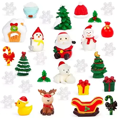 HAKACC 30PCS Christmas Mini Figurines, Fairy Garden Accessories