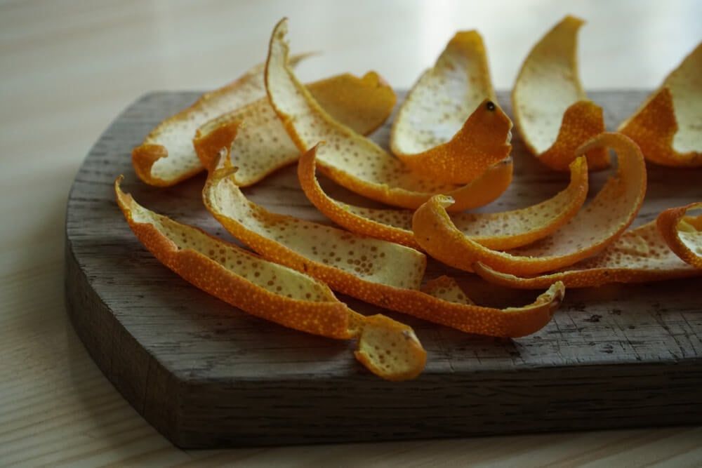 dry orange peels for homemade baking and cooking