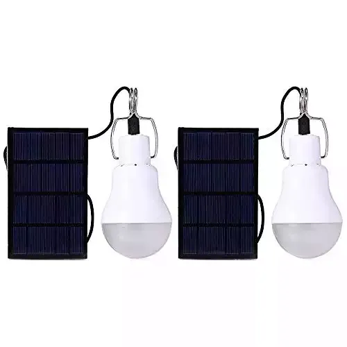 Solar Light Bulb Outdoor 130 LM for Chicken Coops, Sheds, or Camping (2 Pack)