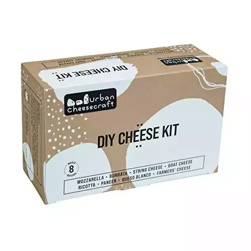 Deluxe Cheese Kit - Makes 8 Cheeses; Mozzarella, Burrata, String Cheese, Goat Cheese, Ricotta, Paneer, Queso Blanco or Farmers Cheese in 1 Hour or Less, Vegetarian, Gluten Free & Non-GMO