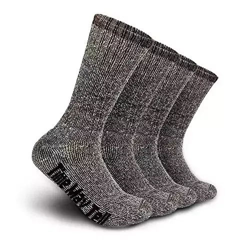 Time May Tell Mens Merino Wool Hiking Cushion Socks Pack (Brown(2 pairs), US Size 9~13)