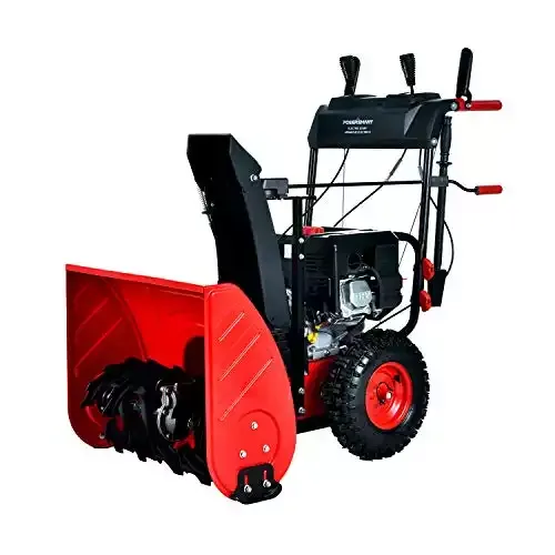 PowerSmart Snow Blower – 24-inch, 212cc Engine Gas Powered, 2-Stage Snow Blower, Corded Electric Start