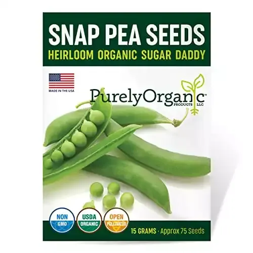 Purely Organic | Heirloom Snap Pea Seeds | Sugar Daddy
