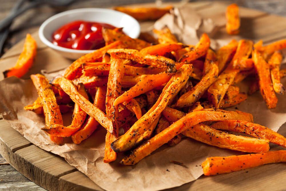 delicious looking homemade sweet potato fries