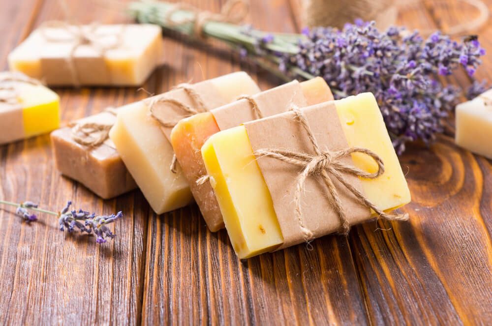 handmade tallow made natural soap using fragrant lavender