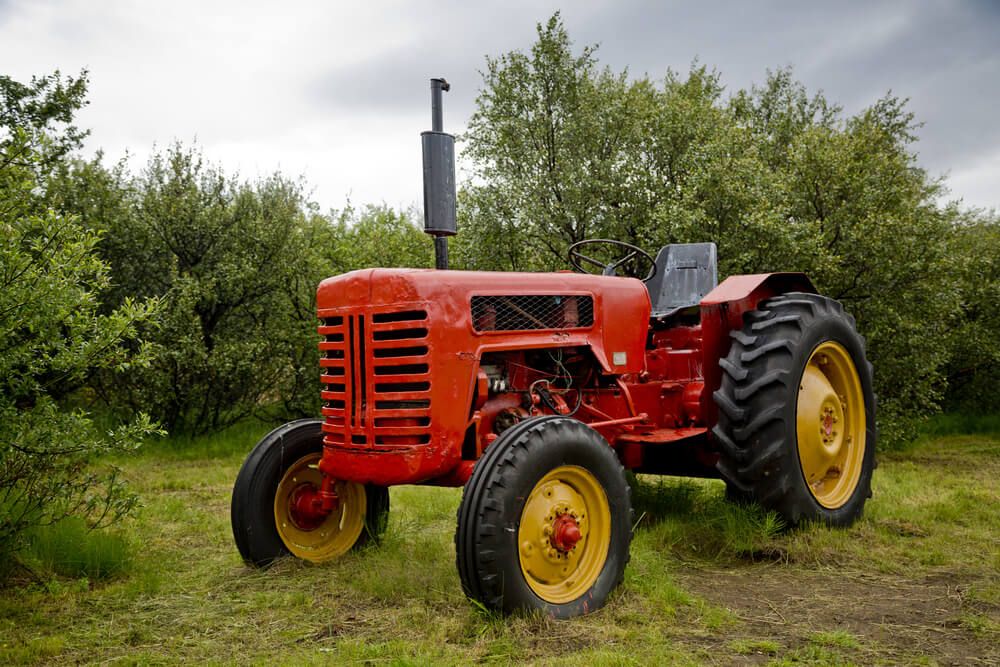 old farmyard tractor kept in immaculate condition