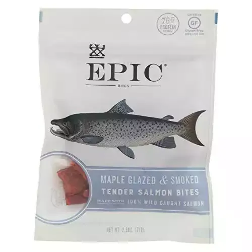 Epic Maple Glazed Salmon Jerky Bites, 2.5oz (Pack of 8)