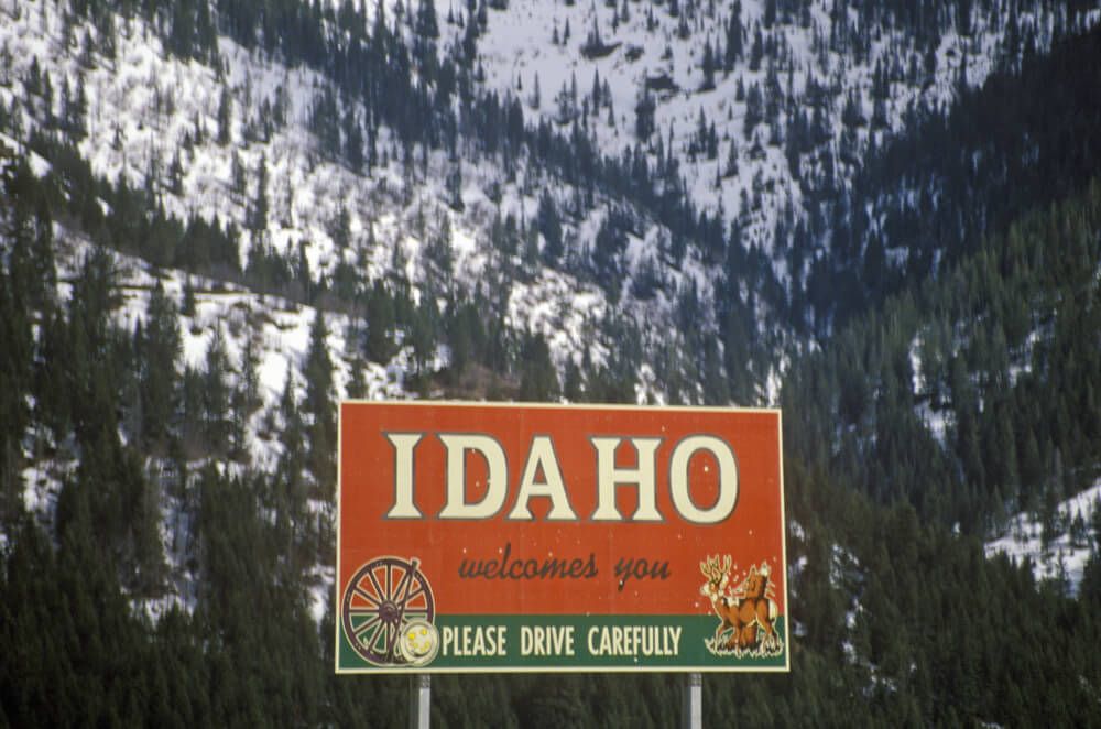 best state for homesteaders welcome to idaho sign