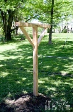 sturdy outdoor clothesline with douglas fir wood and pine wood