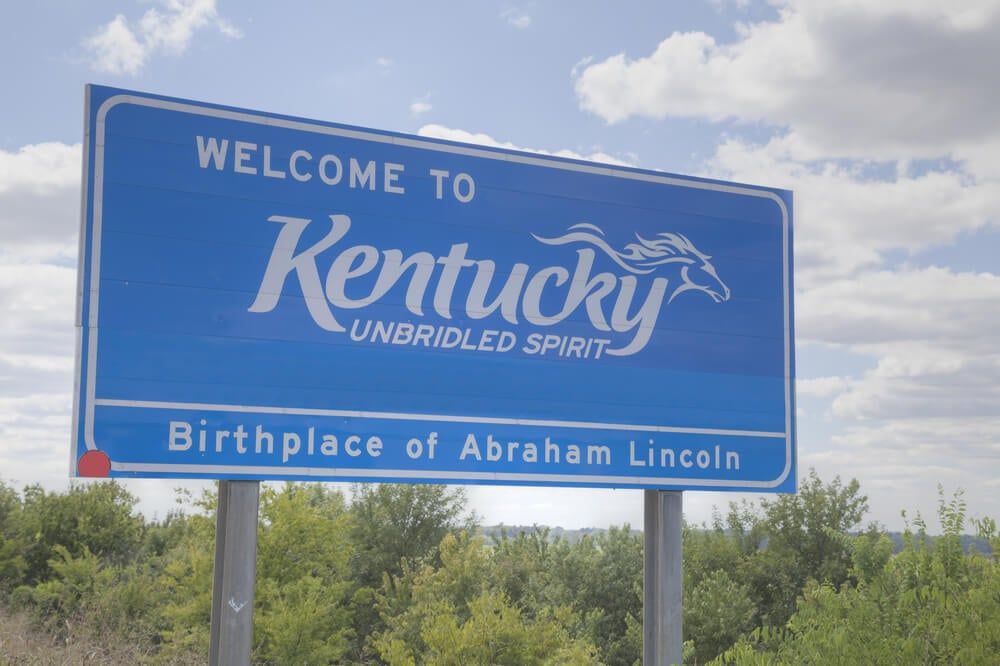 welcome to kentucky roadside along state highway