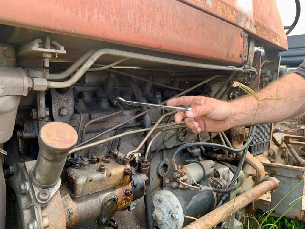 Cracking the injectors on a diesel tractor than ran out of fuel
