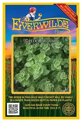 2,000 Greek Oregano Herb Seeds | Gold Vault Jumbo Seed Packet | Everwilde Farms