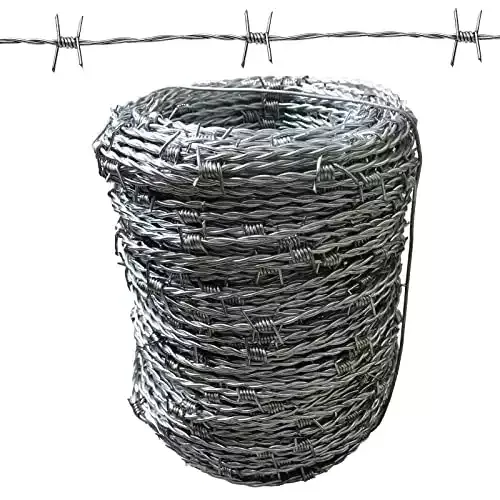 328FT (100m), 15 Gauge(1.7mm) 4 Point Barbed Wire Fence