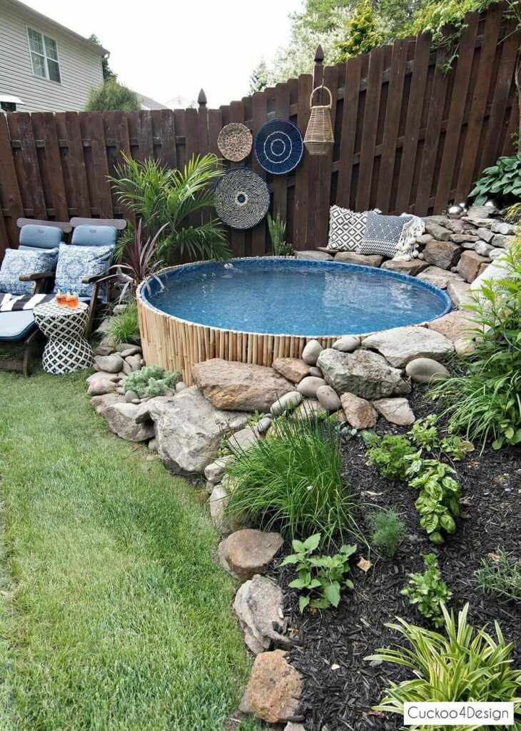 beautiful backyard pool for sloped backyard decor